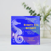 Onder het Zee Aquarium Happy Birthday Party Boy Kaart (Staand voorkant)