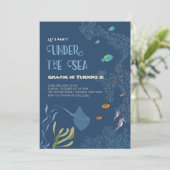 Onder het Zee Aquatic Ocean Kind Verjaardag Kaart (Staand voorkant)