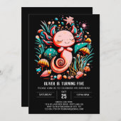 Onder het Zee Axolotl Printable Birthday Kaart (Voorkant / Achterkant)