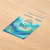 Onder het Zee Baby Boy Schattigee Waterverf Bubbel Acryl Uitnodigingen (Laagn)