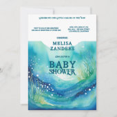 Onder het Zee Baby Boy Schattigee Waterverf Bubbel Kaart (Voorkant)