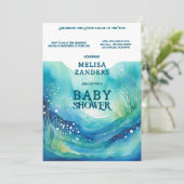 Onder het Zee Baby Boy Schattigee Waterverf Bubbel Kaart (Staand voorkant)