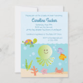 Onder het Zee Baby Boy Shower Invitations Kaart (Voorkant)