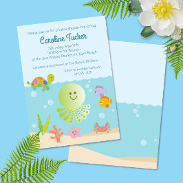 Onder het Zee Baby Boy Shower Invitations Kaart