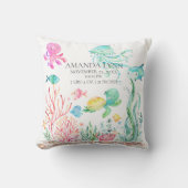 Onder het Zee Baby geboorte Stats Pillow Kussen (Voorkant)