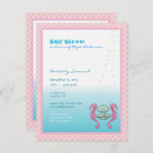 Onder het Zee Baby Girl Shower Kaart (Voorkant / Achterkant)