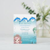 Onder het Zee Baby Girl Shower Kaart (Staand voorkant)