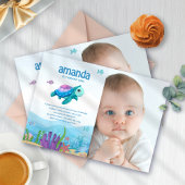 Onder het Zee Baby Meisje 1e Verjaardagsfeestfoto Kaart