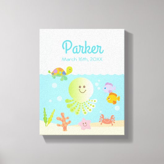 Onder het Zee Baby Nursery Decor Canvas Afdruk (Voorkant)