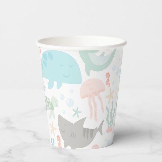 Onder het Zee Baby Papieren Bekers (Achterkant)