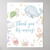 Onder het Zee Baby shower Bedankt voor uw komst Poster (Voorkant)
