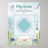 Onder het Zee Baby shower Betting Squares Sign Poster (Voorkant)