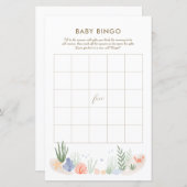 Onder het Zee Baby shower Bingo Game (Voorkant / Achterkant)