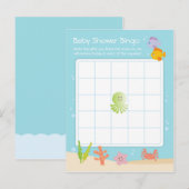 Onder het Zee Baby shower Bingo Game Kaart (Voorkant / Achterkant)