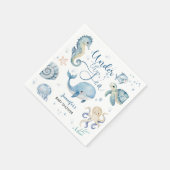 Onder het Zee Baby shower Blue Boy Waterverf Servet (Hoek)