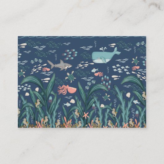 Onder het Zee Baby shower Boek Aanvraag Informatiekaartje (Achterkant)