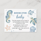Onder het Zee Baby shower Boek voor Baby Informatiekaartje (Voorkant)