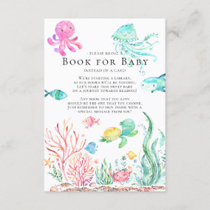 Onder het Zee Baby shower Boek voor Baby Kaart