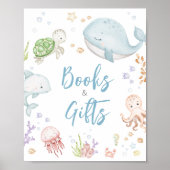 Onder het Zee Baby shower Boeken en geschenken Poster (Voorkant)