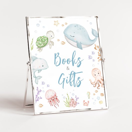 Onder het Zee Baby shower Boeken en geschenken Poster