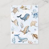 Onder het zee Baby shower Boeken voor baby Informatiekaartje (Achterkant)