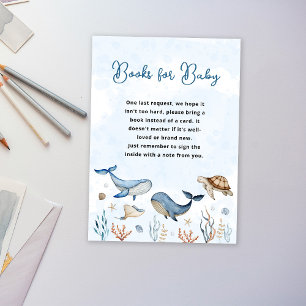 Onder het zee Baby shower Boeken voor baby Informatiekaartje