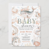 Onder het Zee Baby shower Boho Ocean Girl Kaart (Voorkant)