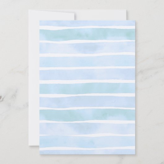 Onder het Zee Baby shower Boy Blue Ocean Kaart (Achterkant)