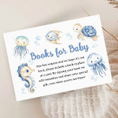 Onder het Zee Baby shower Boy Books voor Baby Informatiekaartje
