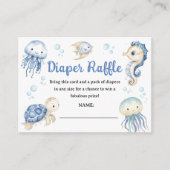Onder het Zee Baby shower Boy Ocean Diaper Raffle Informatiekaartje (Voorkant)