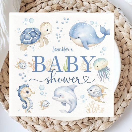 Onder het Zee Baby shower Boy Ocean Paper servette Servet