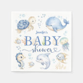 Onder het Zee Baby shower Boy Ocean Paper servette Servet (Voorkant)
