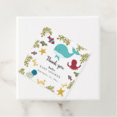 Onder het Zee Baby shower Cute Kawaii Hartelijk da Bedankjes Labels (In situ)