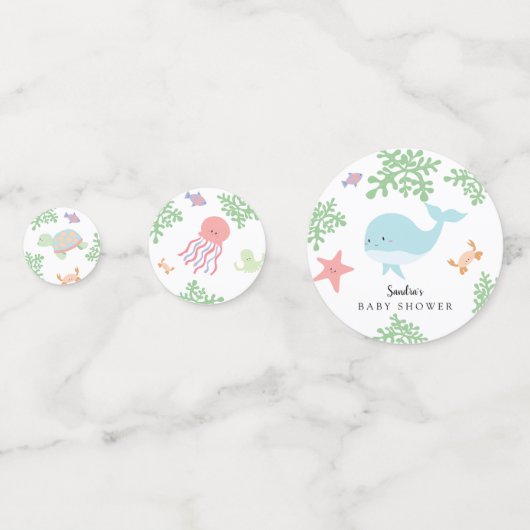 Onder het Zee Baby shower Cute Kawaii Hartelijk da Confetti (Voorkanten)