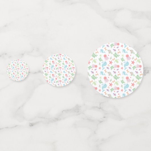 Onder het Zee Baby shower Cute Kawaii Hartelijk da Confetti (Achterkanten)
