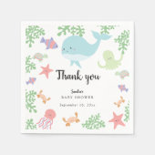 Onder het Zee Baby shower Cute Kawaii Hartelijk da Servet (Voorkant)