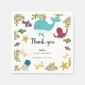 Onder het Zee Baby shower Cute Kawaii Hartelijk da Servet (Voorkant)