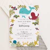 Onder het Zee Baby shower Cute Neutral Kaart