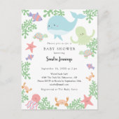 Onder het Zee Baby shower Cute Pastel Kawaii Briefkaart (Voorkant)