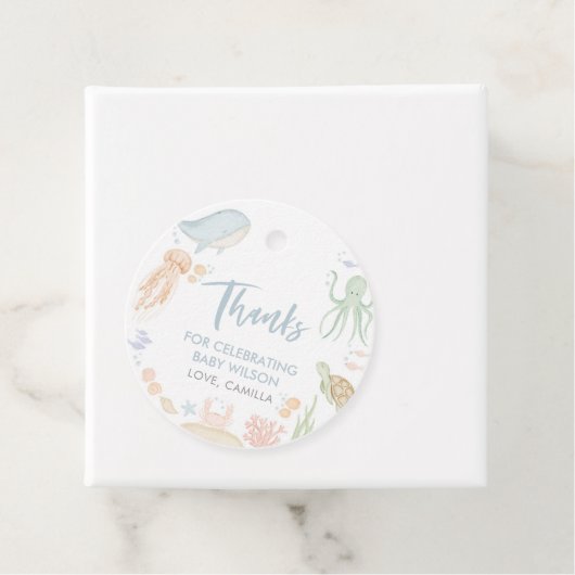 Onder het Zee Baby shower dank je Bedankjes Labels (In situ)