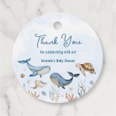 Onder het zee Baby shower Dank u Bedankjes Labels (Voorkant)