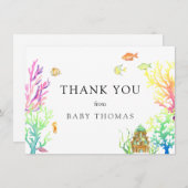 Onder het Zee Baby shower Dank U Bedankkaart (Voorkant / Achterkant)