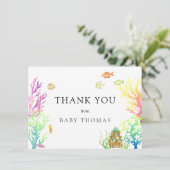Onder het Zee Baby shower Dank U Bedankkaart (Staand voorkant)