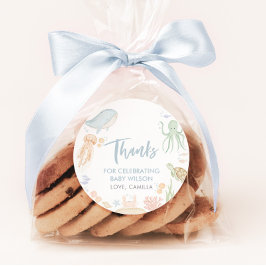 Onder het Zee Baby shower Dank u Favor Ronde Sticker