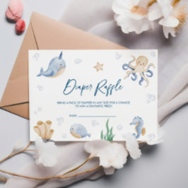 Onder het Zee Baby shower Diaper Raffle Informatiekaartje