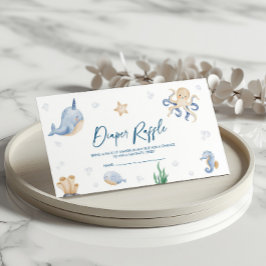 Onder het Zee Baby shower Diaper Raffle Informatiekaartje