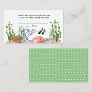 Onder het Zee Baby shower Diaper Raffle Informatiekaartje