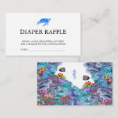 Onder het Zee Baby shower Diaper Raffle Nautical Informatiekaartje (Voorkant / Achterkant)