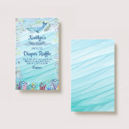 Onder het Zee Baby shower Diaper Raffle Ticket Informatiekaartje
