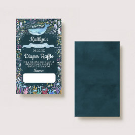Onder het Zee Baby shower Diaper Raffle Ticket Informatiekaartje